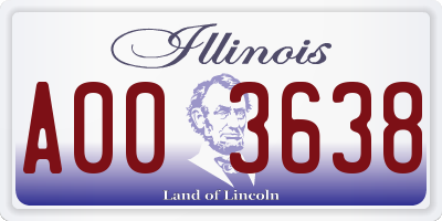 IL license plate A003638