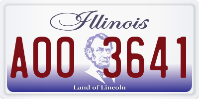 IL license plate A003641