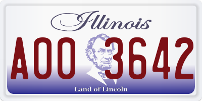 IL license plate A003642