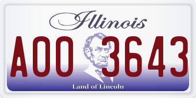 IL license plate A003643