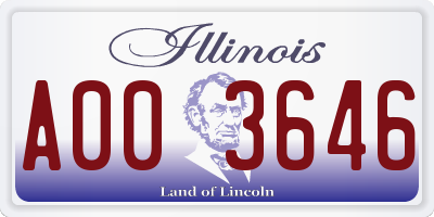 IL license plate A003646