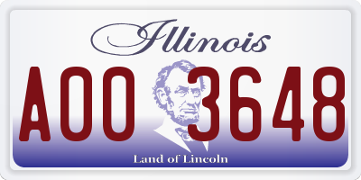 IL license plate A003648