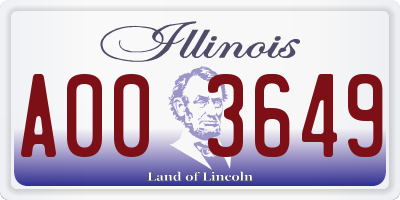 IL license plate A003649