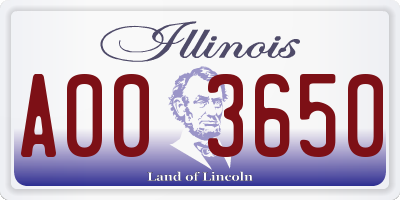 IL license plate A003650