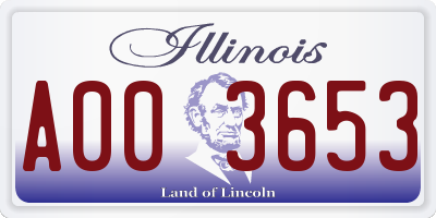 IL license plate A003653