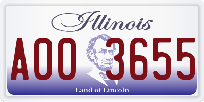 IL license plate A003655