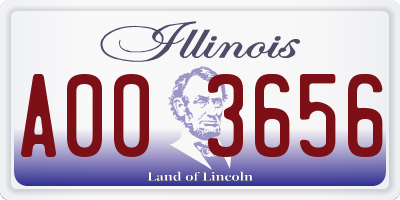 IL license plate A003656