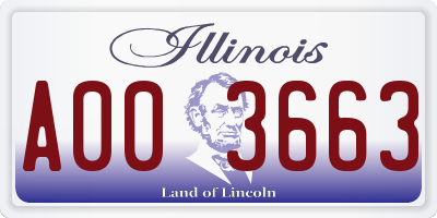 IL license plate A003663