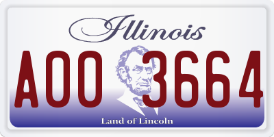 IL license plate A003664