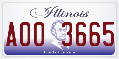 IL license plate A003665