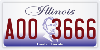 IL license plate A003666