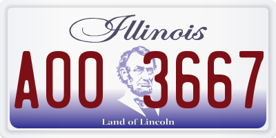 IL license plate A003667