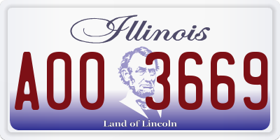 IL license plate A003669