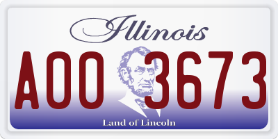 IL license plate A003673