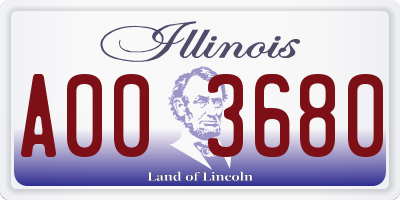 IL license plate A003680