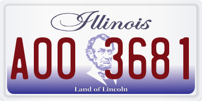 IL license plate A003681