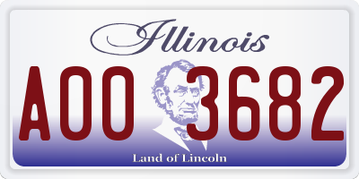 IL license plate A003682