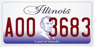 IL license plate A003683