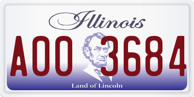 IL license plate A003684
