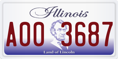 IL license plate A003687