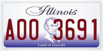 IL license plate A003691