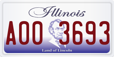 IL license plate A003693