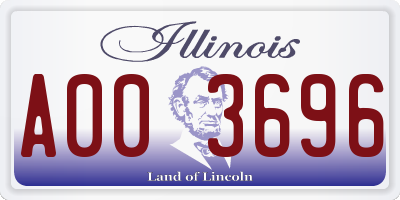 IL license plate A003696