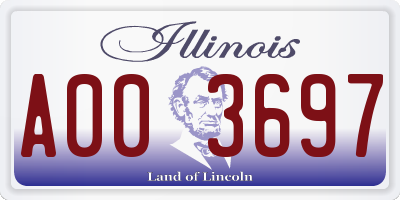 IL license plate A003697