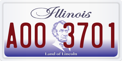IL license plate A003701