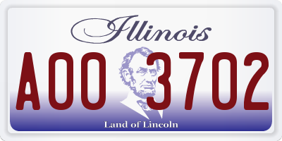 IL license plate A003702