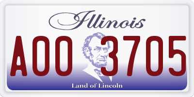 IL license plate A003705