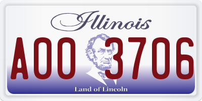 IL license plate A003706