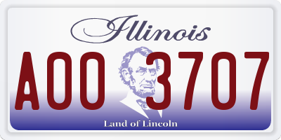 IL license plate A003707