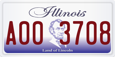 IL license plate A003708