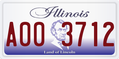 IL license plate A003712