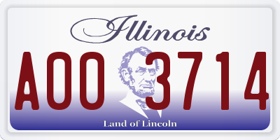 IL license plate A003714