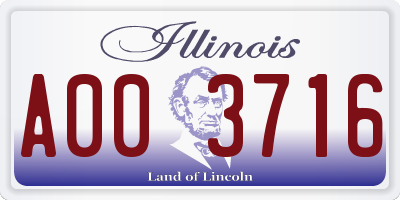 IL license plate A003716