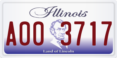 IL license plate A003717