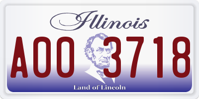 IL license plate A003718