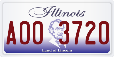 IL license plate A003720