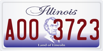 IL license plate A003723