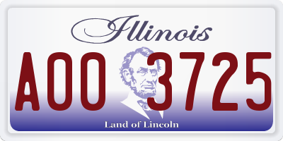 IL license plate A003725