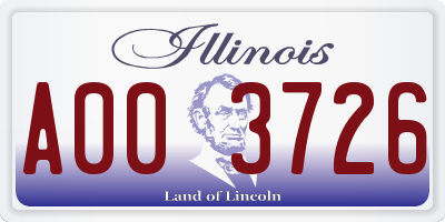 IL license plate A003726