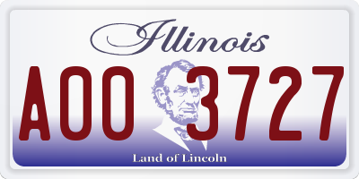 IL license plate A003727