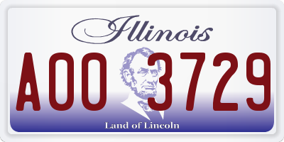 IL license plate A003729