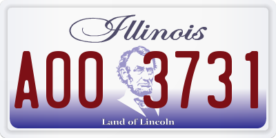 IL license plate A003731