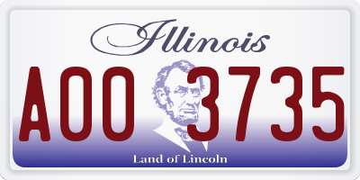 IL license plate A003735