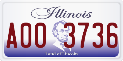 IL license plate A003736