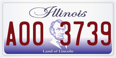 IL license plate A003739