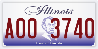 IL license plate A003740